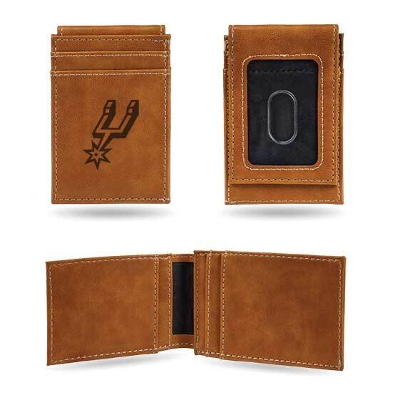 NBA San Antonio Spurs Brown Faux Leather Front Pocket Wallet GC7491, MPN: GC7491, 767345895103