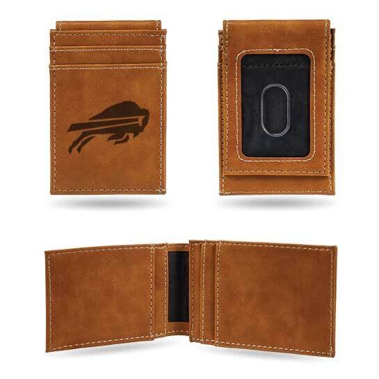 NFL Buffalo Bills Brown Faux Leather Front Pocket Wallet GC7505