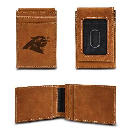 NFL Carolina Panthers Brown Faux Leather Front Pocket Wallet GC7507, MPN: GC7507, 767345895509