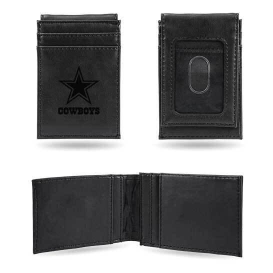 NFL Dallas Cowboys Black Faux Leather Front Pocket Wallet GC7514, MPN: GC7514, 767345895929