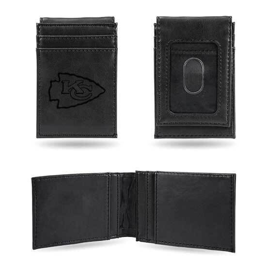 NFL Kansas City Chiefs Black Faux Leather Front Pocket Wallet GC7528, MPN: GC7528, 767345896018