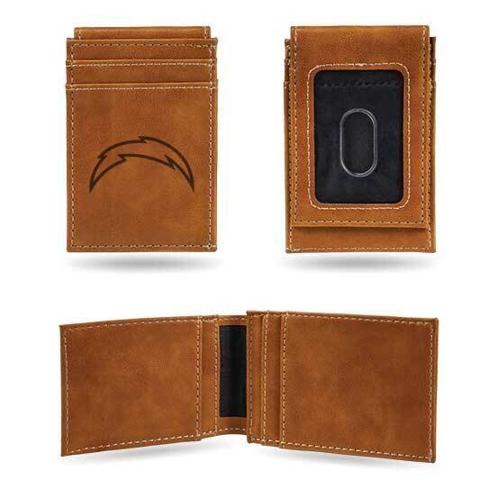 NFL LA Chargers Brown Faux Leather Front Pocket Wallet GC7531, MPN: GC7531, 767345895769