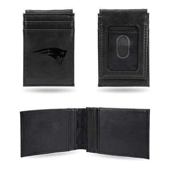 NFL New England Patriots Black Faux Leather Front Pocket Wallet GC7538, MPN: GC7538, 767345895899