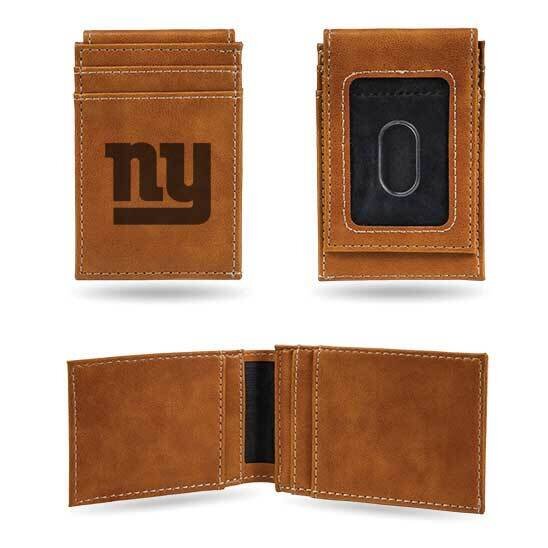 NFL New York Giants Brown Faux Leather Front Pocket Wallet GC7543, MPN: GC7543, 767345895561