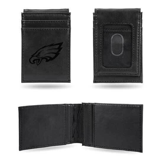 NFL Philadelphia Eagles Black Faux Leather Front Pocket Wallet GC7548