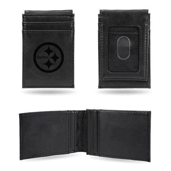 NFL Pittsburg Steelers Black Faux Leather Front Pocket Wallet GC7550, MPN: GC7550, 767345895974