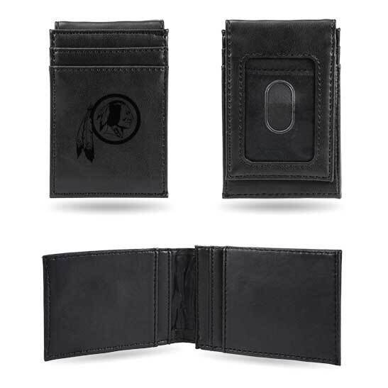 NFL Washington Redskins Black Faux Leather Front Pocket Wallet GC7560, MPN: GC7560, 767345895844