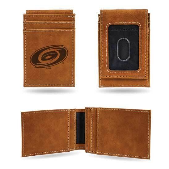 NHL Carolina Hurricanes Brown Faux Leather Front Pocket Wallet GC7573, MPN: GC7573, 767345896247