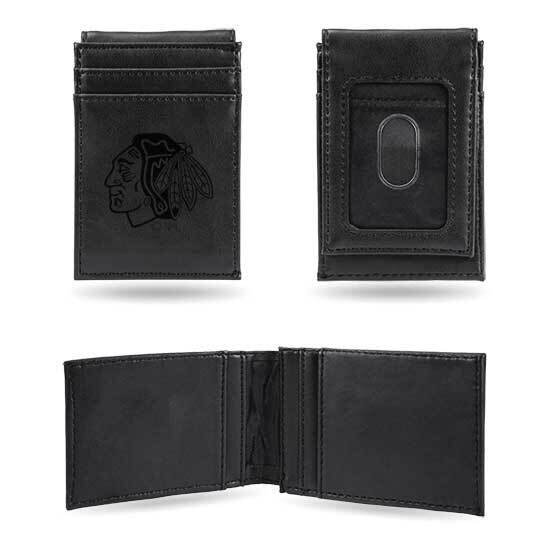 NHL Chicago Blackhawks Black Faux Leather Front Pocket Wallet GC7574, MPN: GC7574, 767345896520