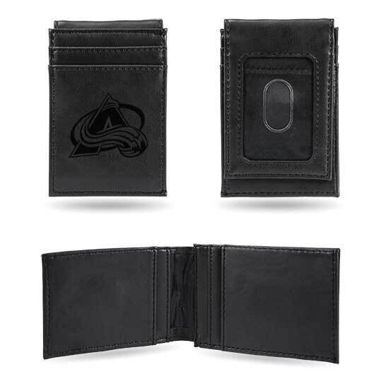 NHL Colorado Avalanche Black Faux Leather Front Pocket Wallet GC7576