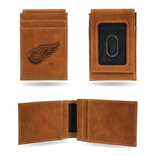 NHL Detroit Red Wings Brown Faux Leather Front Pocket Wallet GC7583, MPN: GC7583, 767345896223