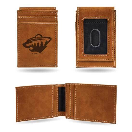 NHL Minnesota Wild Brown Faux Leather Front Pocket Wallet GC7591, MPN: GC7591, 767345896407