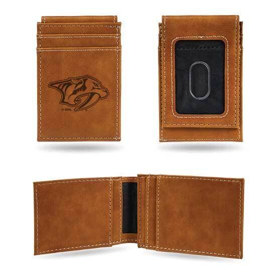 NHL Nashville Predators Brown Faux Leather Front Pocket Wallet GC7595, MPN: GC7595, 767345896384