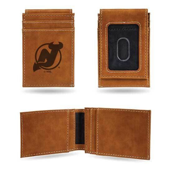 NHL New Jersey Devils Brown Faux Leather Front Pocket Wallet GC7597, MPN: GC7597, 767345896278