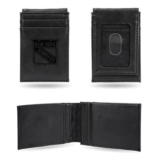 NHL New York Rangers Black Faux Leather Front Pocket Wallet GC7600, MPN: GC7600, 767345896452