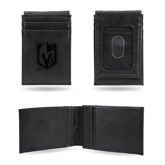 NHL Vegas Golden Knights Black Faux Leather Front Pocket Wallet GC7618, MPN: GC7618, 767345896728