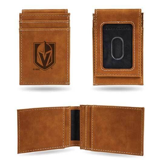 NHL Vegas Golden Knights Brown Faux Leather Front Pocket Wallet GC7619, MPN: GC7619, 767345896414