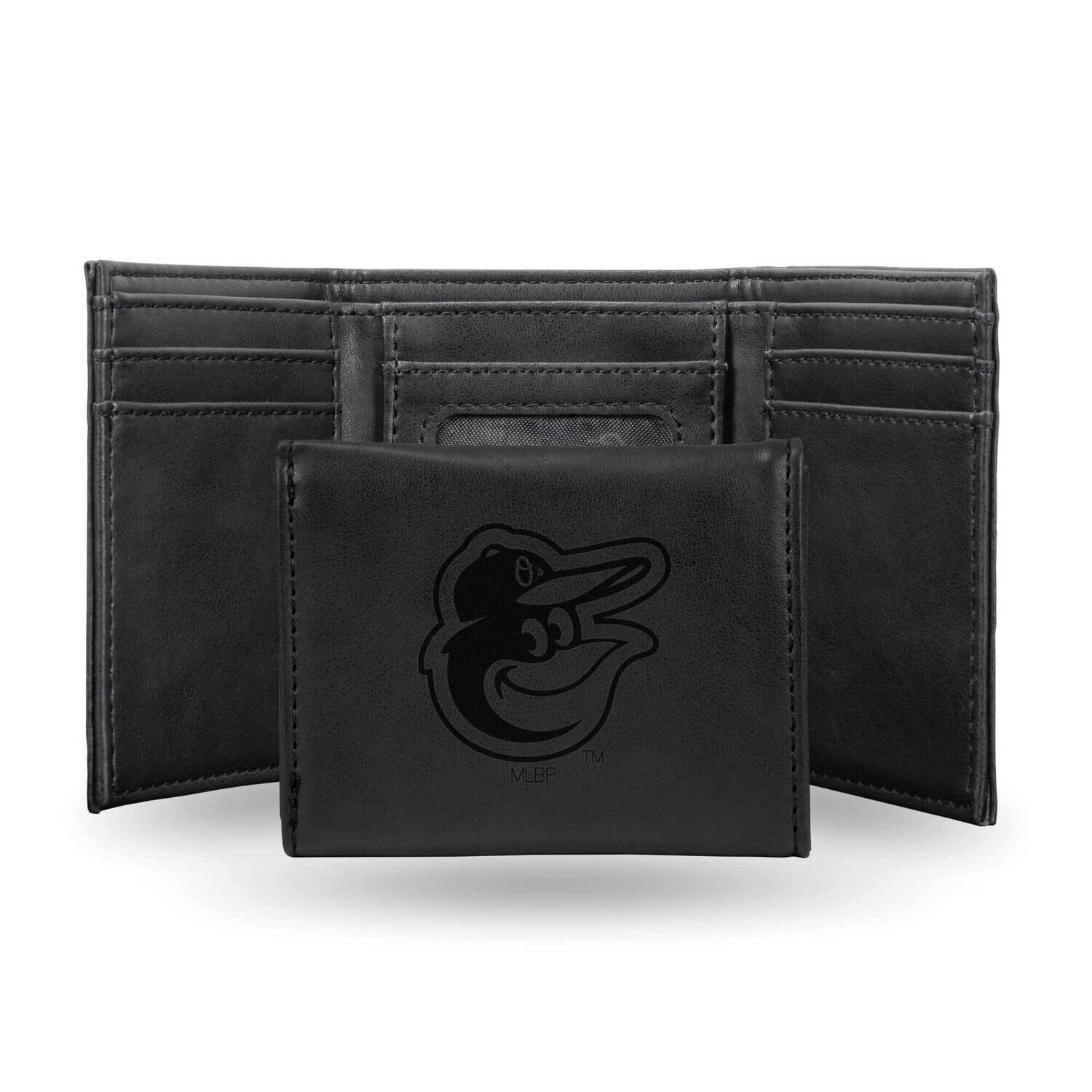 MLB Baltimore Orioles Black Faux Leather Trifold Wallet GC7628, MPN: GC7628, 767345898180
