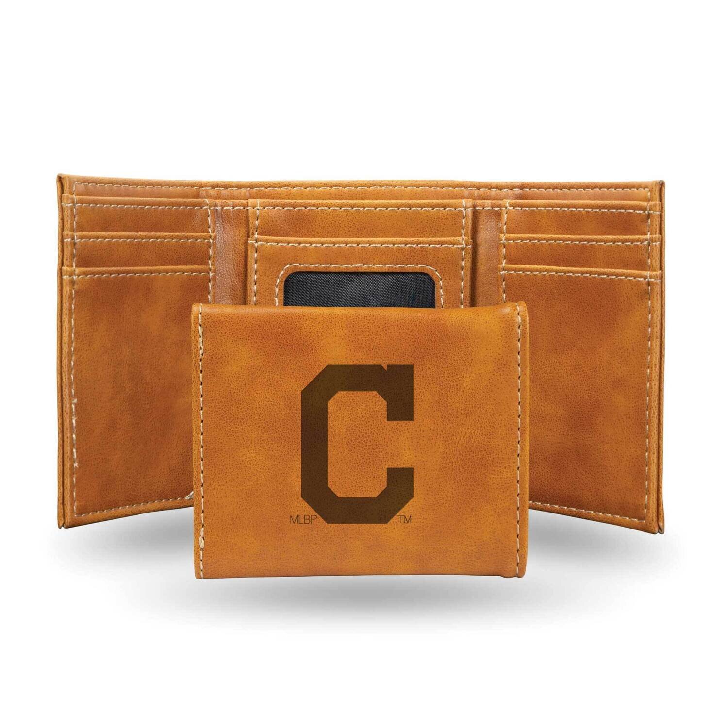 MLB Cleveland Indians Brown Faux Leather Trifold Wallet GC7639, MPN: GC7639, 767345898272