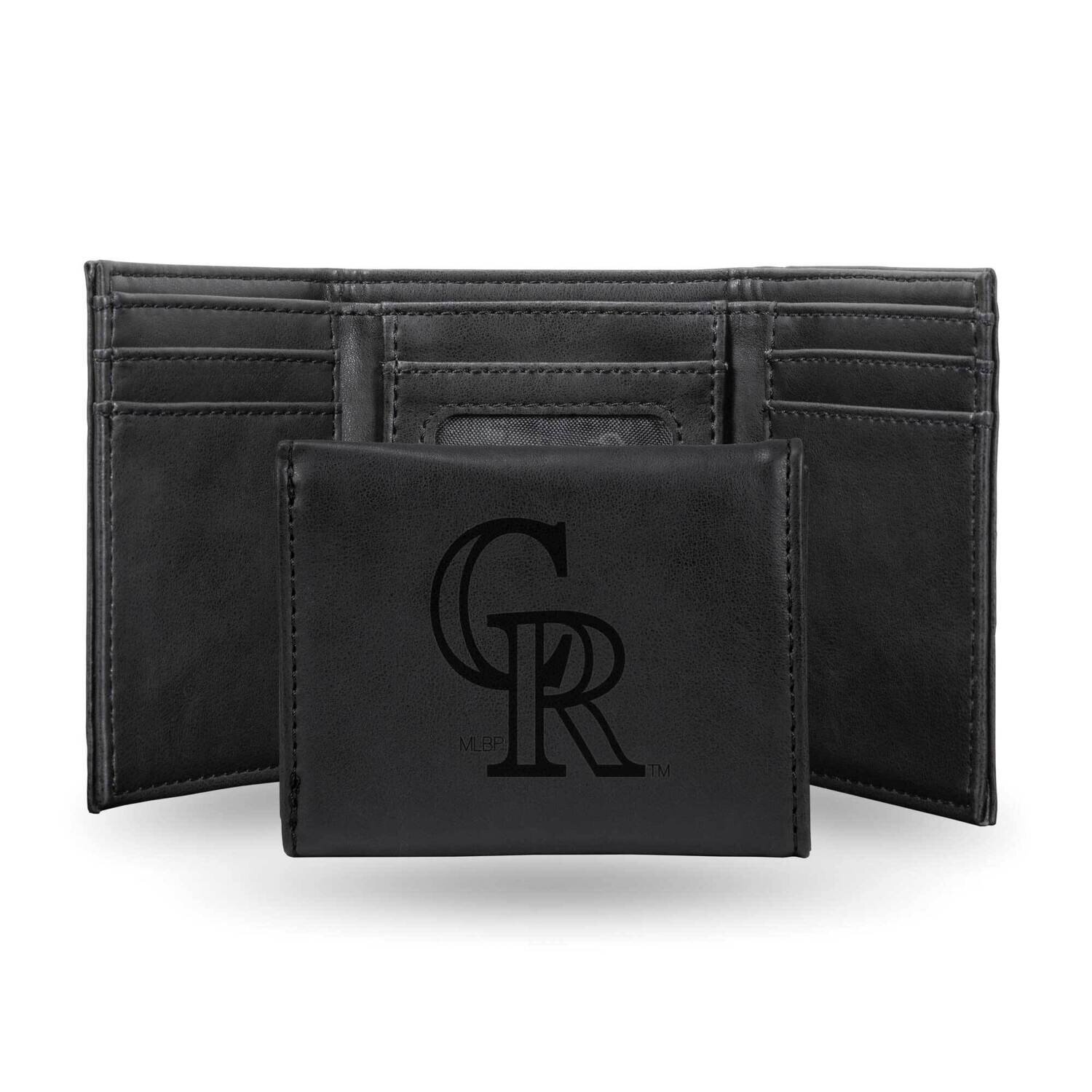 MLB Colorado Rockies Black Faux Leather Trifold Wallet GC7640, MPN: GC7640, 767345898708