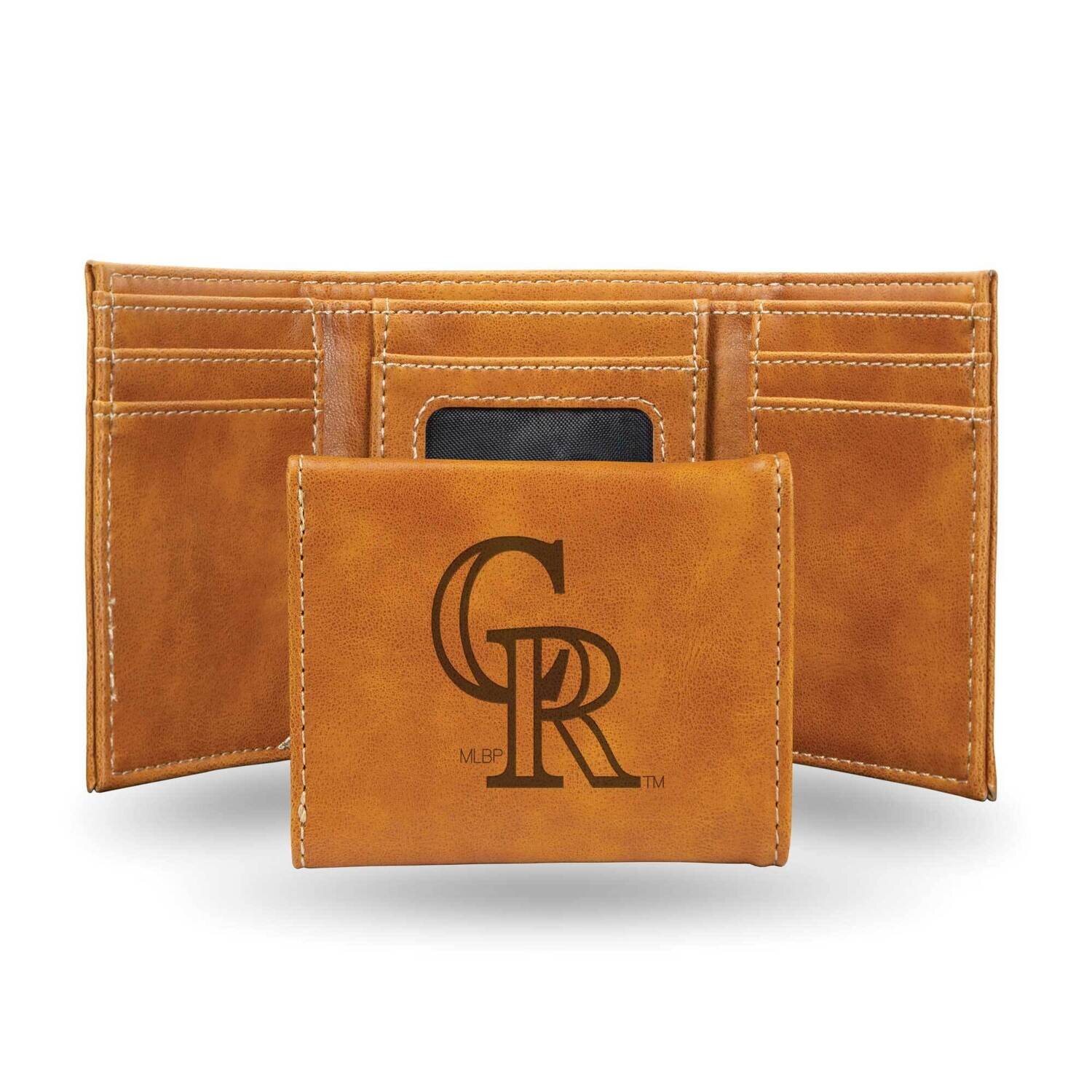 MLB Colorado Rockies Brown Faux Leather Trifold Wallet GC7641, MPN: GC7641, 767345898715
