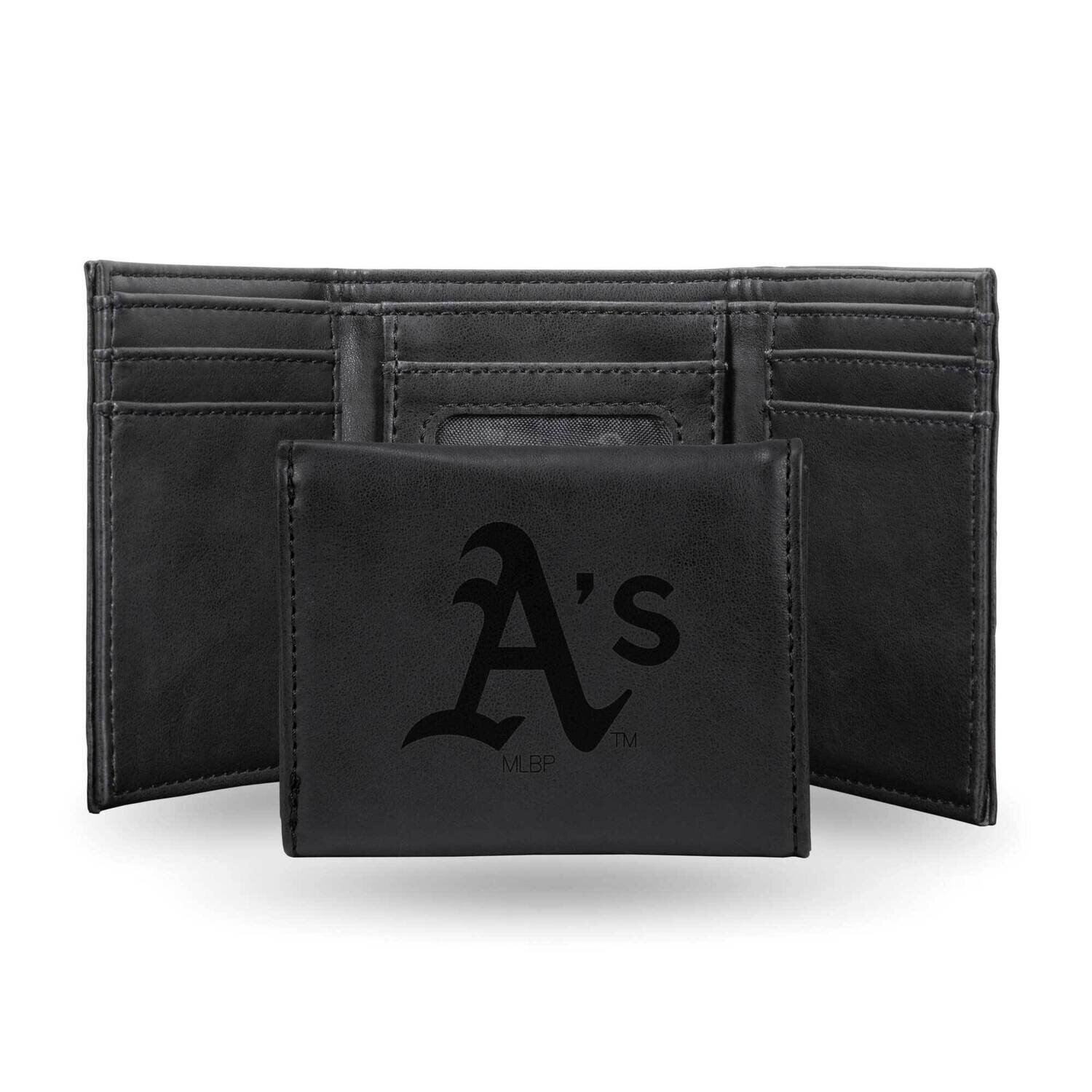 MLB Oakland Athletics Black Faux Leather Trifold Wallet GC7662, MPN: GC7662, 767345898388