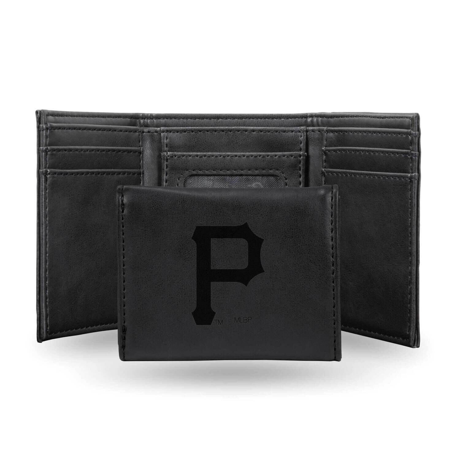MLB Pittsburgh Pirates Black Faux Leather Trifold Wallet GC7666, MPN: GC7666, 767345898623