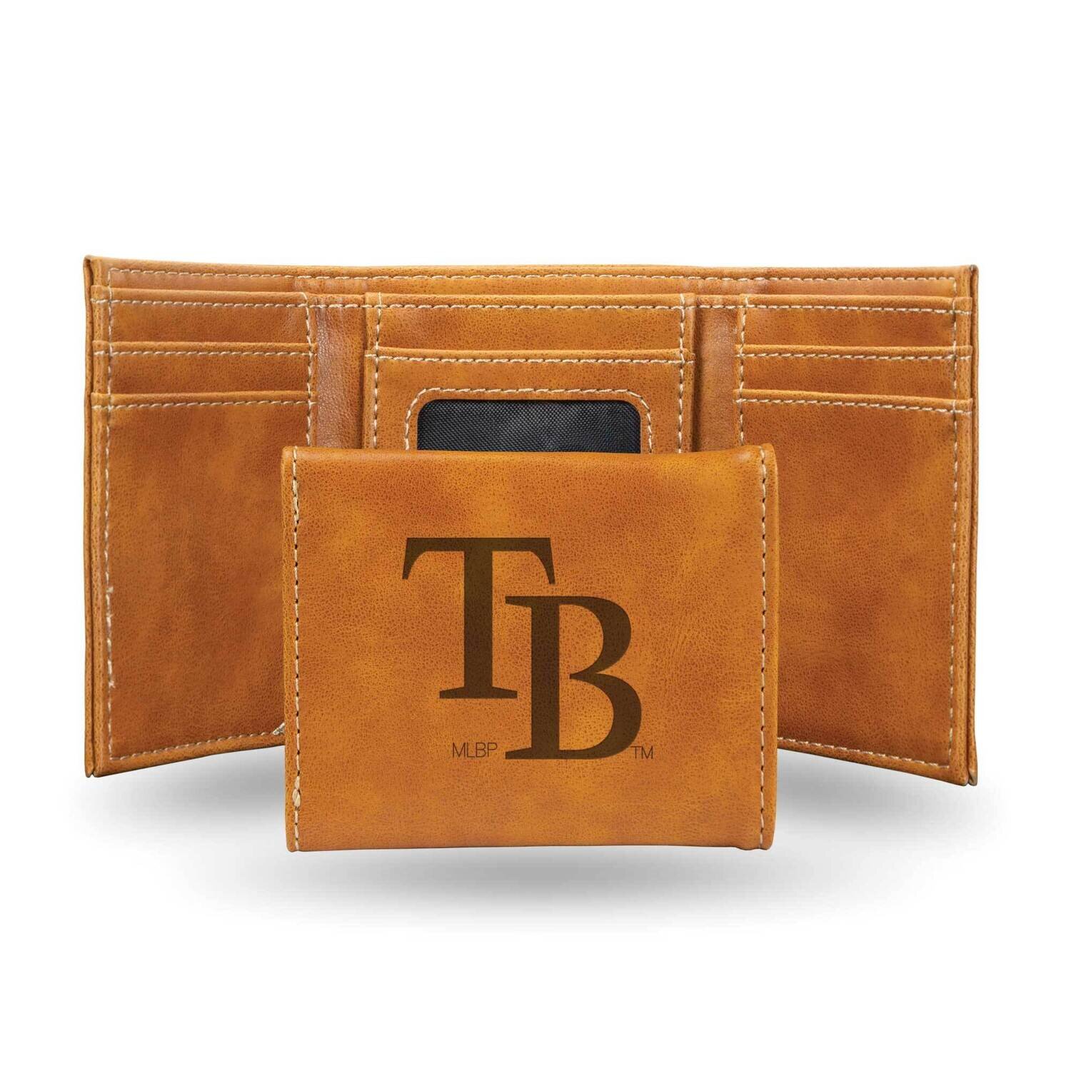 MLB Tampa Bay Rays Brown Faux Leather Trifold Wallet GC7677, MPN: GC7677, 767345898753