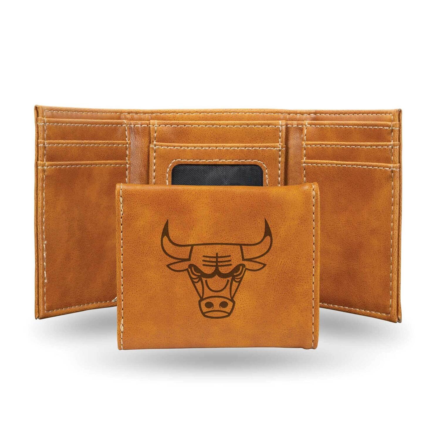 NBA Chicago Bulls Brown Faux Leather Trifold Wallet GC7693