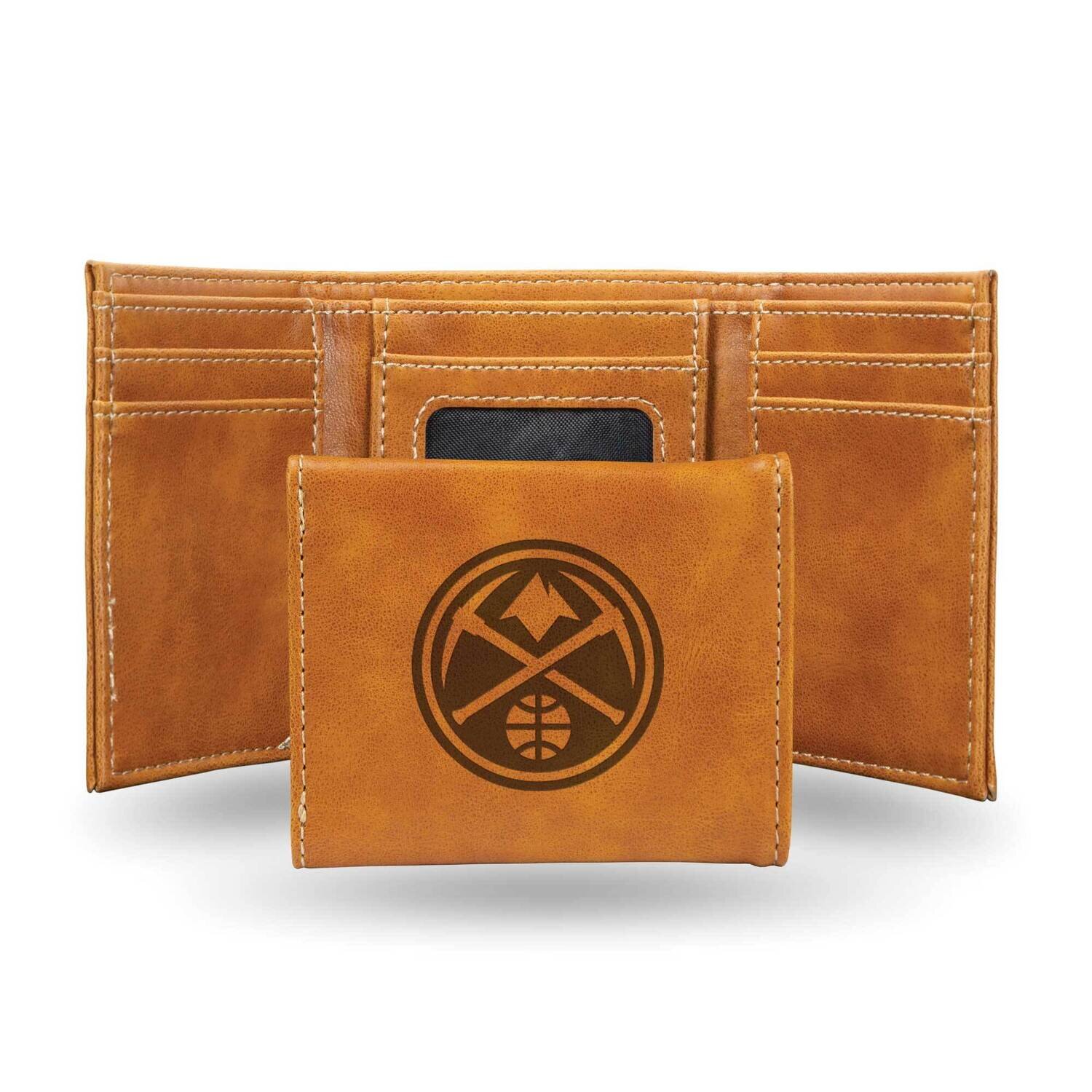 NBA Denver Nuggets Brown Faux Leather Trifold Wallet GC7699