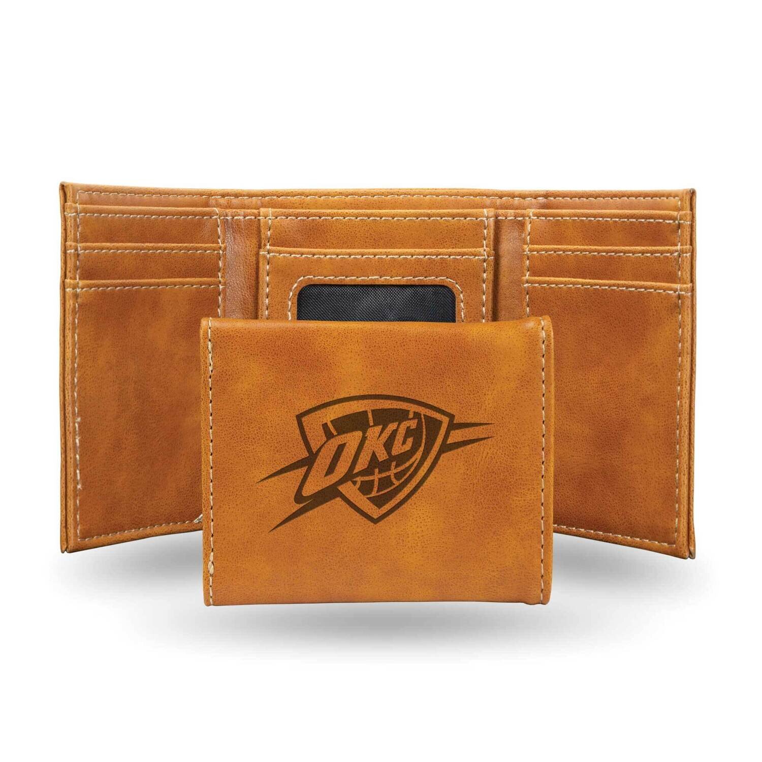 NBA Oklahoma City Thunder Brown Faux Leather Trifold Wallet GC7725, MPN: GC7725, 767345898838