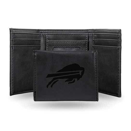 NFL Buffalo Bills Black Faux Leather Trifold Wallet GC7750
