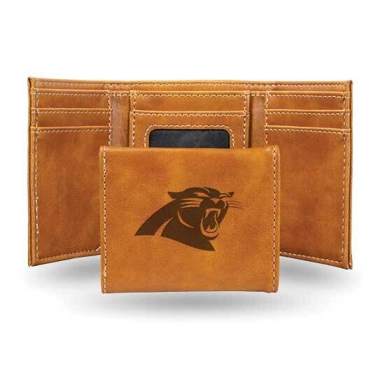 NFL Carolina Panthers Brown Faux Leather Trifold Wallet GC7753, MPN: GC7753, 767345899446