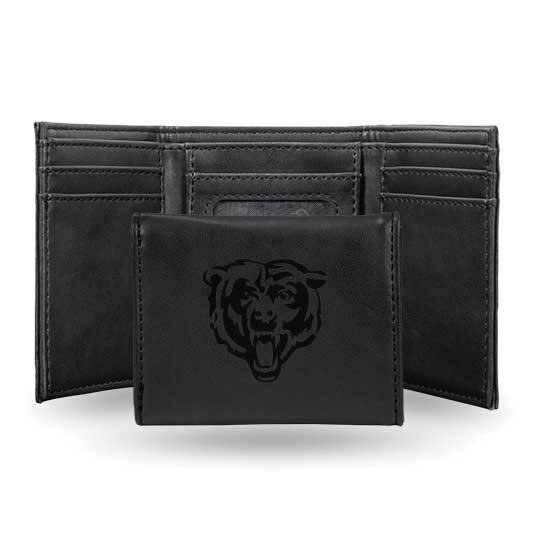 NFL Chicago Bears Black Faux Leather Trifold Wallet GC7754