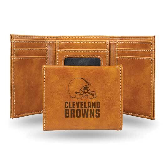 NFL Cleveland Browns Faux Leather Brown Trifold Wallet GC7759, MPN: GC7759, 767345899736