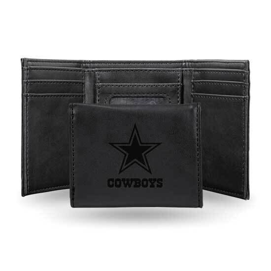 NFL Dallas Cowboys Black Faux Leather Trifold Wallet GC7760