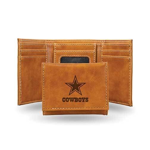 NFL Dallas Cowboys Brown Faux Leather Trifold Wallet GC7761
