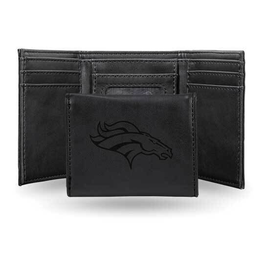 NFL Denver Broncos Black Faux Leather Trifold Wallet GC7762, MPN: GC7762, 767345899552