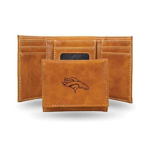 NFL Denver Broncos Brown Faux Leather Trifold Wallet GC7763, MPN: GC7763, 767345536167