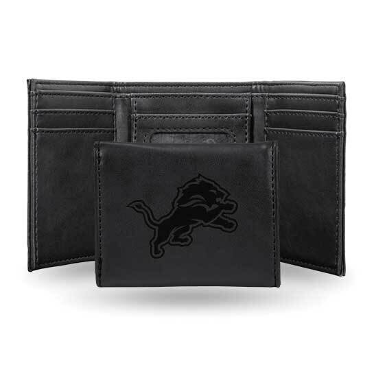 NFL Detroit Lions Black Faux Leather Trifold Wallet GC7764, MPN: GC7764, 767345899668