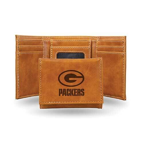 NFL Green Bay Packers Brown Faux Leather Trifold Wallet GC7767, MPN: GC7767, 767345536044