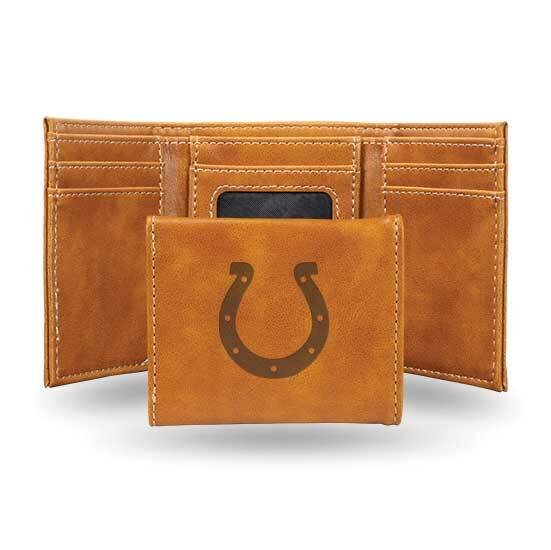 NFL Indianapolis Colts Brown Faux Leather Trifold Wallet GC7771, MPN: GC7771, 767345899705