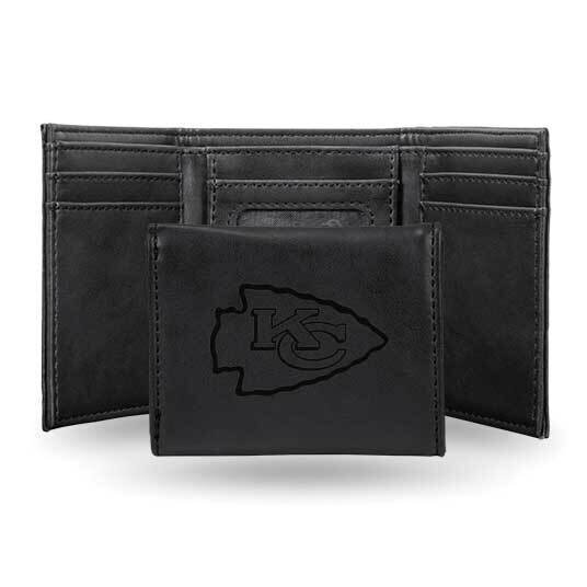 NFL Kansas City Chiefs Black Faux Leather Trifold Wallet GC7774, MPN: GC7774, 767345899712