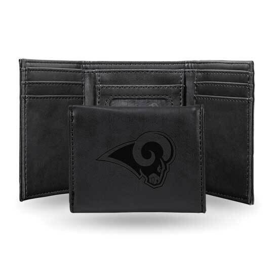 NFL LA Rams Black Faux Leather Trifold Wallet GC7778