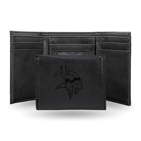NFL Minnesota Vikings Black Faux Leather Trifold Wallet GC7782, MPN: GC7782, 767345899774