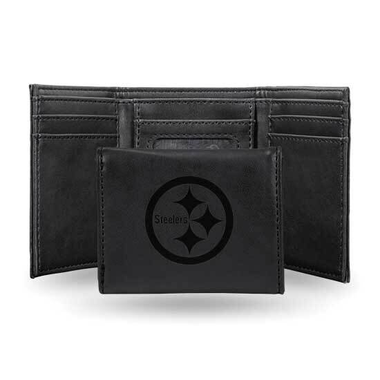 NFL Pittsburg Steelers Black Faux Leather Trifold Wallet GC7796, MPN: GC7796, 767345899651