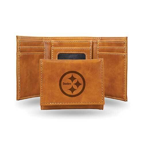 NFL Pittsburg Steelers Brown Faux Leather Trifold Wallet GC7797, MPN: GC7797, 767345536037