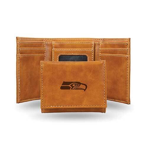 NFL Seattle Seahawks Brown Faux Leather Trifold Wallet GC7801, MPN: GC7801, 767345536099