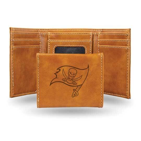 NFL Tampa Bay Buccaneers Brown Faux Leather Trifold Wallet GC7803, MPN: GC7803, 767345899620