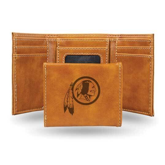 NFL Washington Redskins Brown Faux Leather Trifold Wallet GC7807, MPN: GC7807, 767345899484